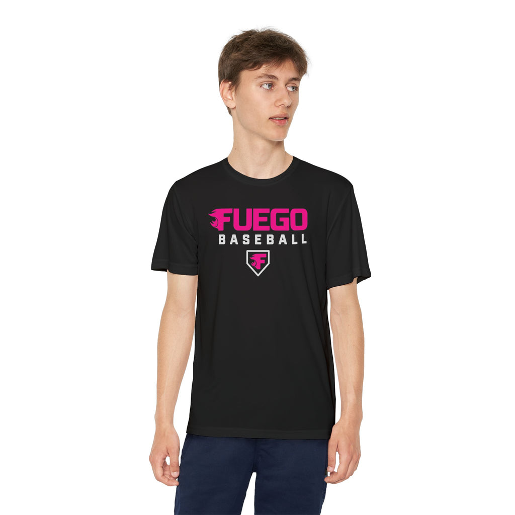 Youth: Think Pink - Fuego Baseball Logo - Performance Tee