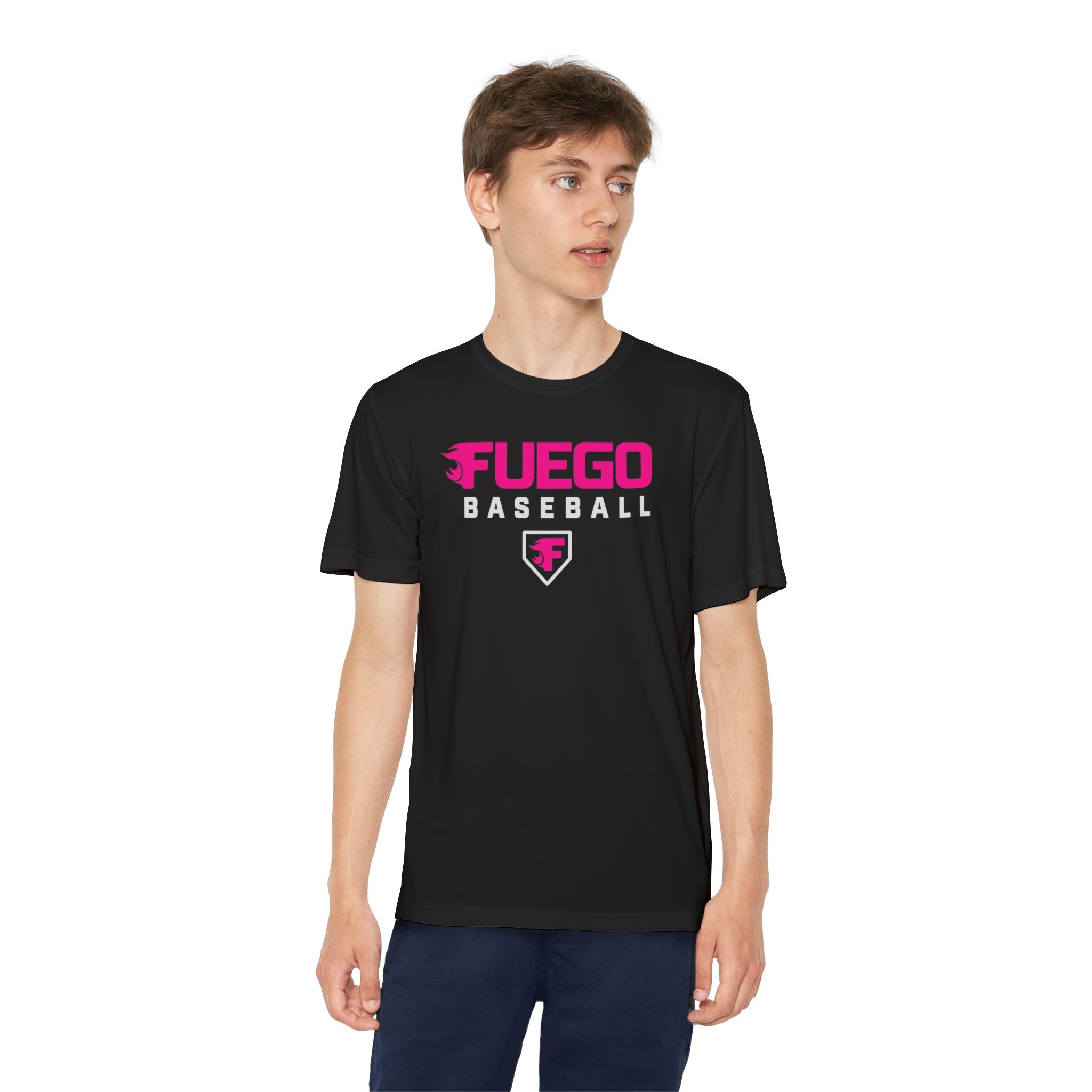 Youth: Think Pink - Fuego Baseball Logo - Performance Tee