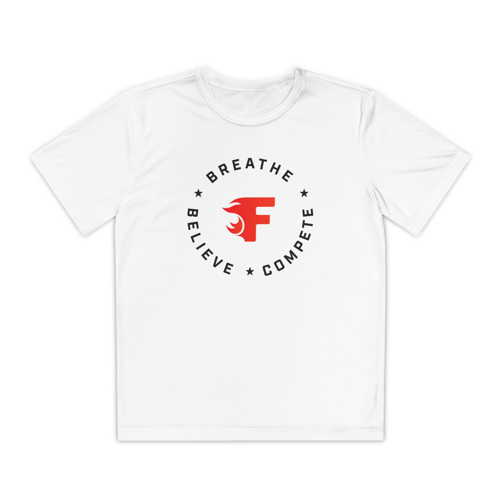 Youth: Breathe. Believe. Compete. Performance Tee (Light)