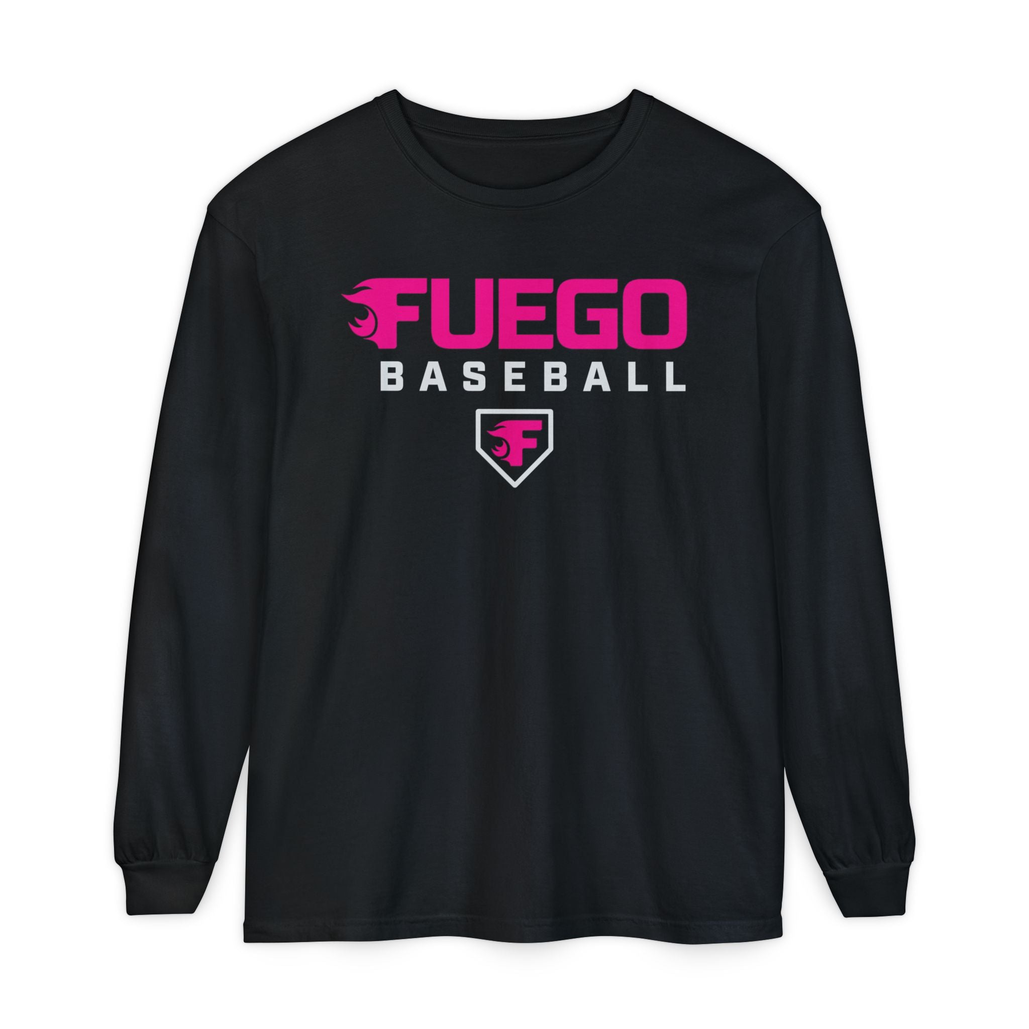 Adult: Think Pink Fuego Baseball Logo OG - Long Sleeve Tee