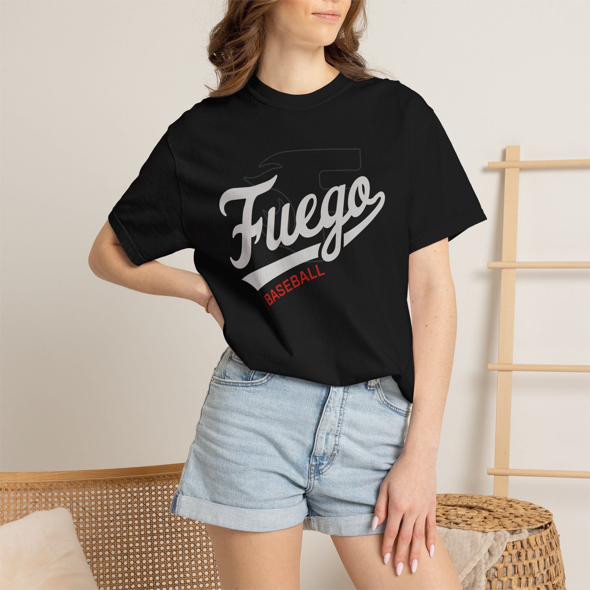 Unisex Fuego "Cursive Logo" Baseball T-Shirt — Vintage Athletic Tee