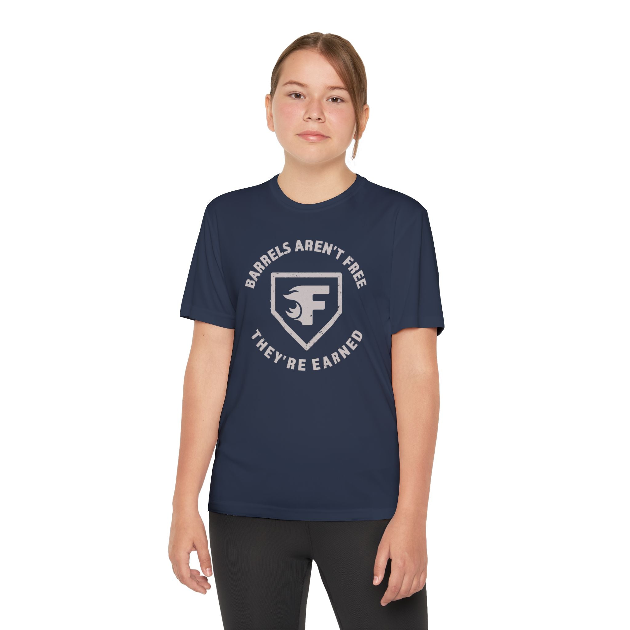 Youth: Barrels Aren't Free Performance Tee (Dark)