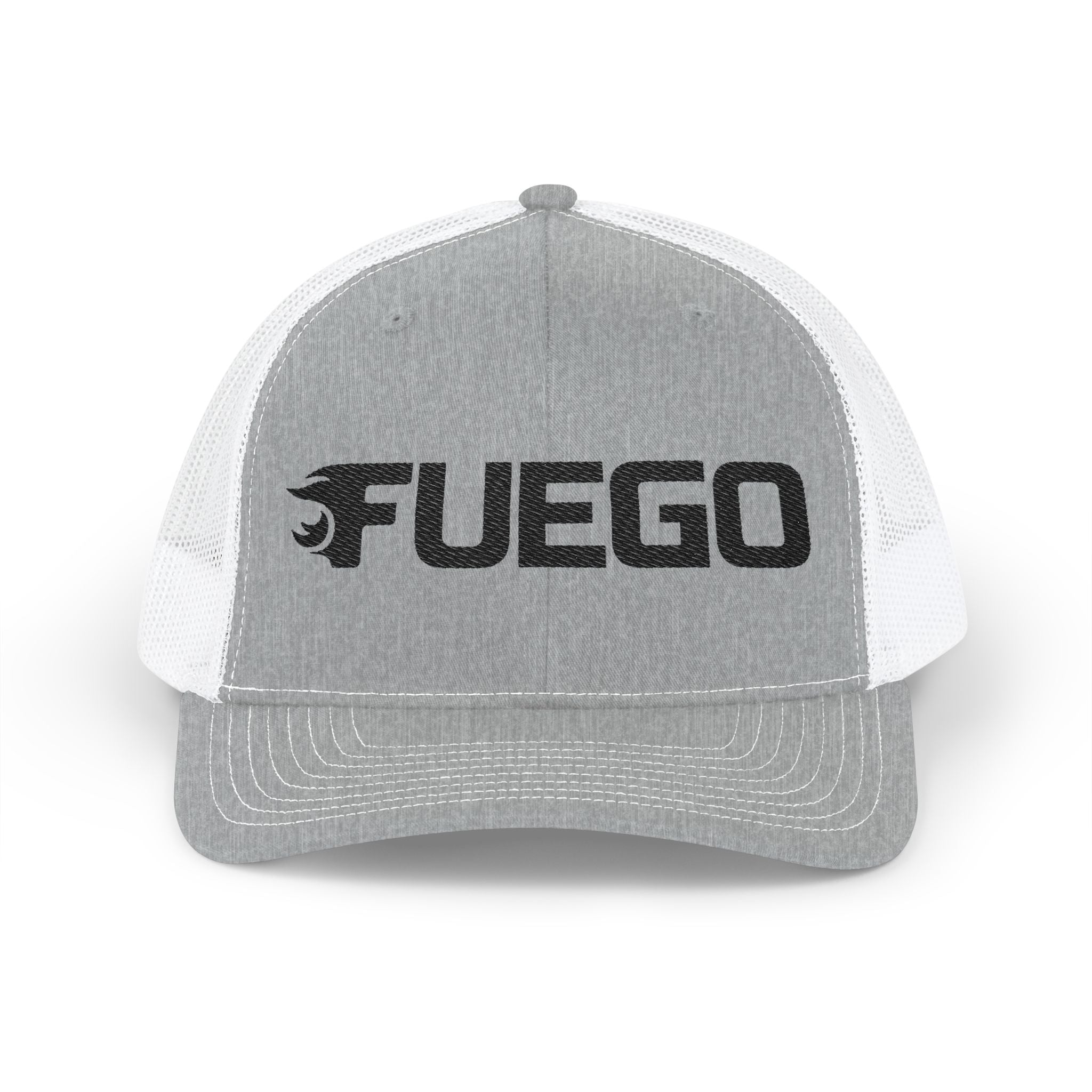 Fuego Black Wordmark Trucker Cap — Snapback Hat