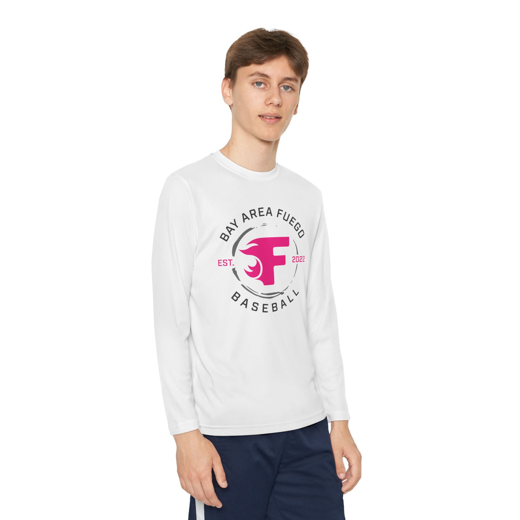 Youth: Think Pink - Fuego "Circle" Logo - Long Sleeve Tech Tee