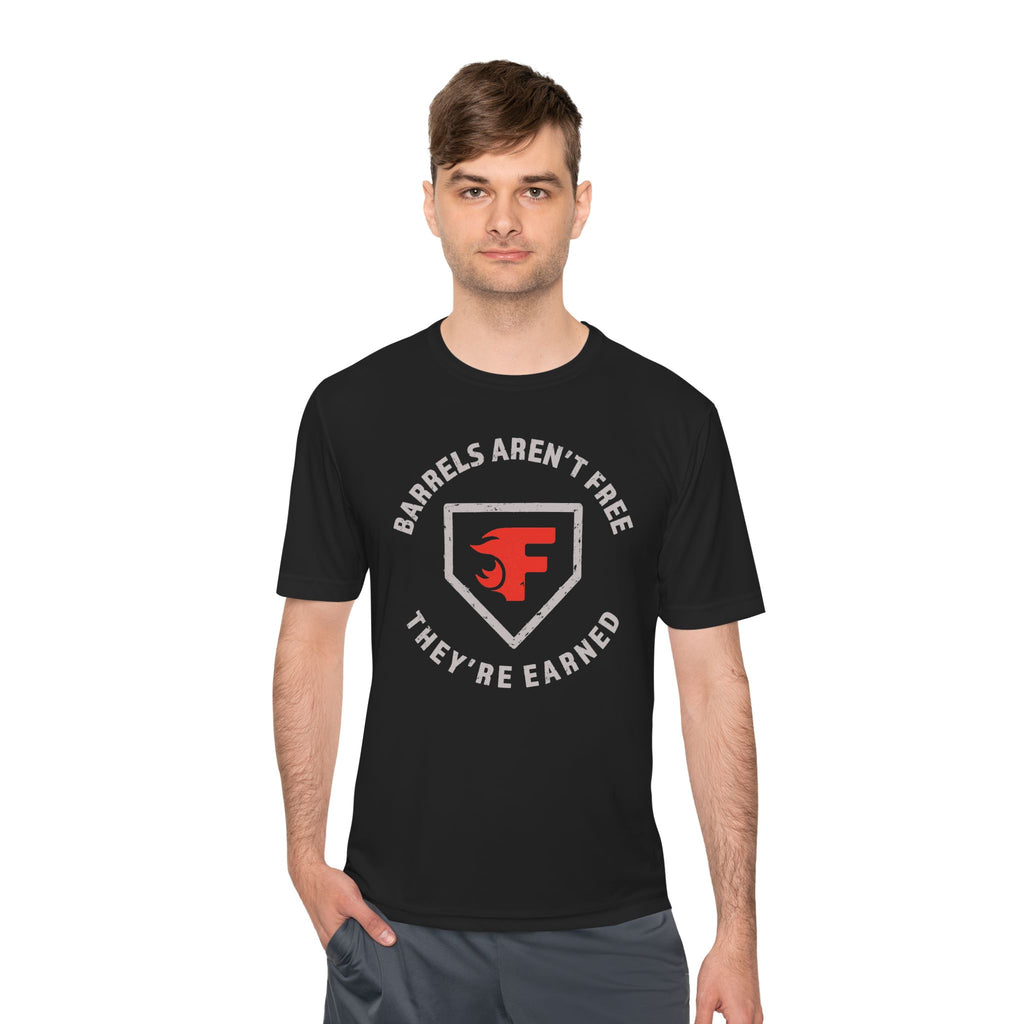 Adult: Barrels Aren't Free Performance Tee (Dark)
