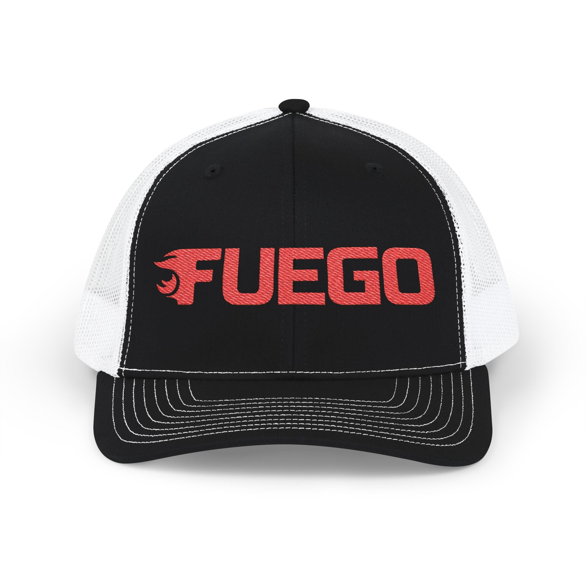 Fuego Orange Wordmark Trucker Cap — Snapback Hat