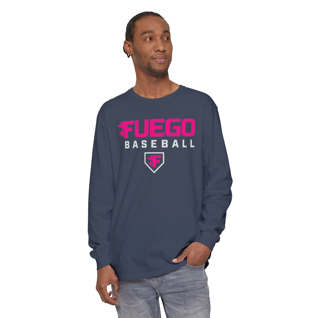Adult: Think Pink Fuego Baseball Logo OG - Long Sleeve Tee