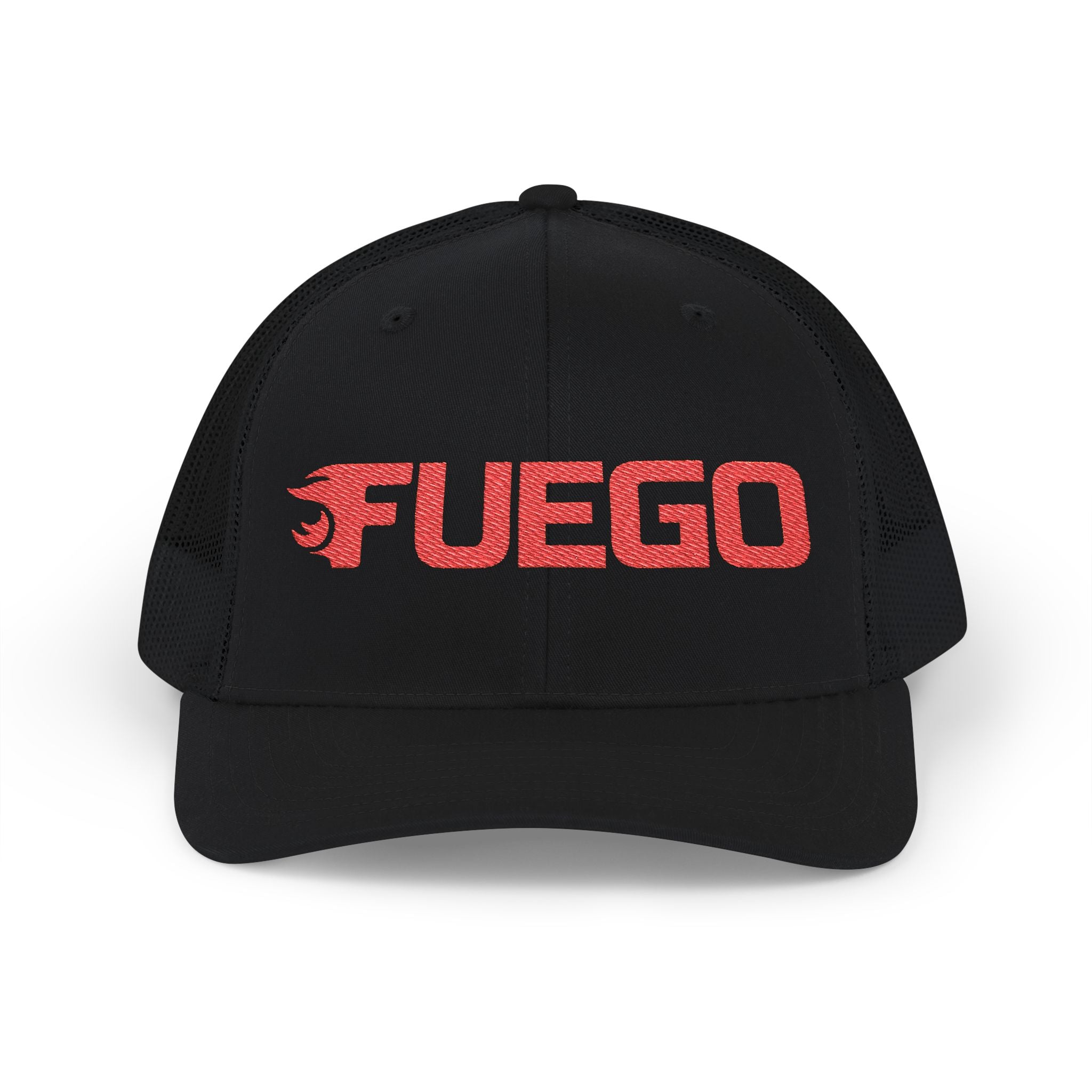 Fuego Orange Wordmark Trucker Cap — Snapback Hat