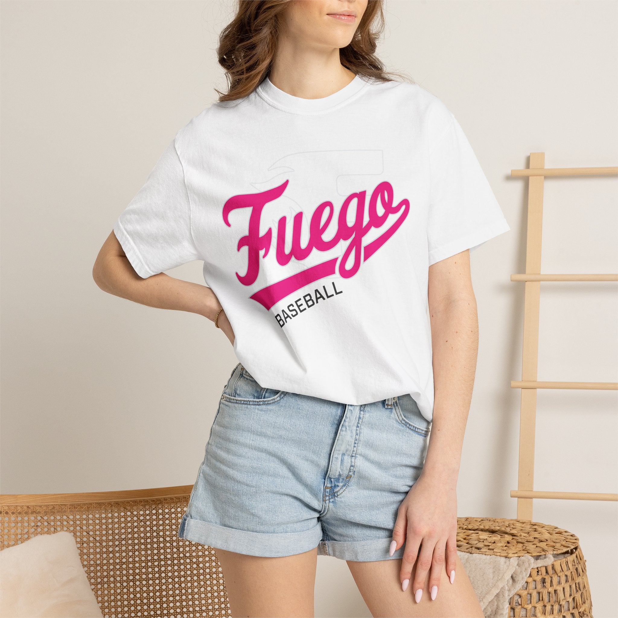 Adult: Think Pink - Fuego "Cursive" Logo - Vintage Athletic Tee