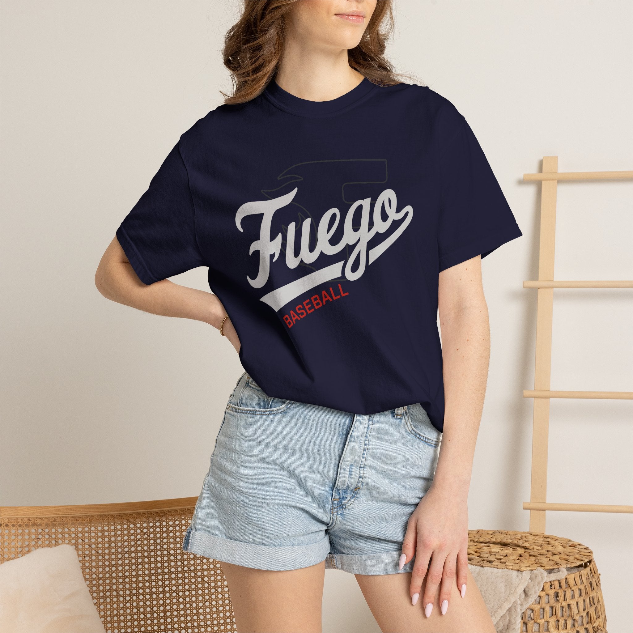 Unisex Fuego "Cursive Logo" Baseball T-Shirt — Vintage Athletic Tee