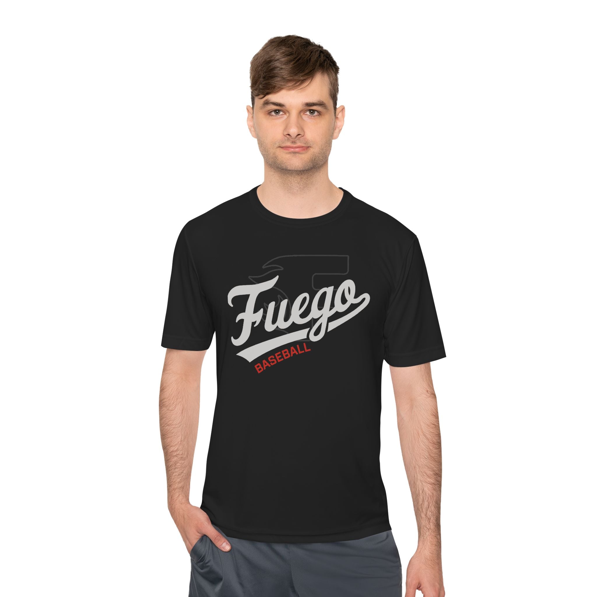 Adult: Fuego "Cursive" Logo Performance Tee (Dark)