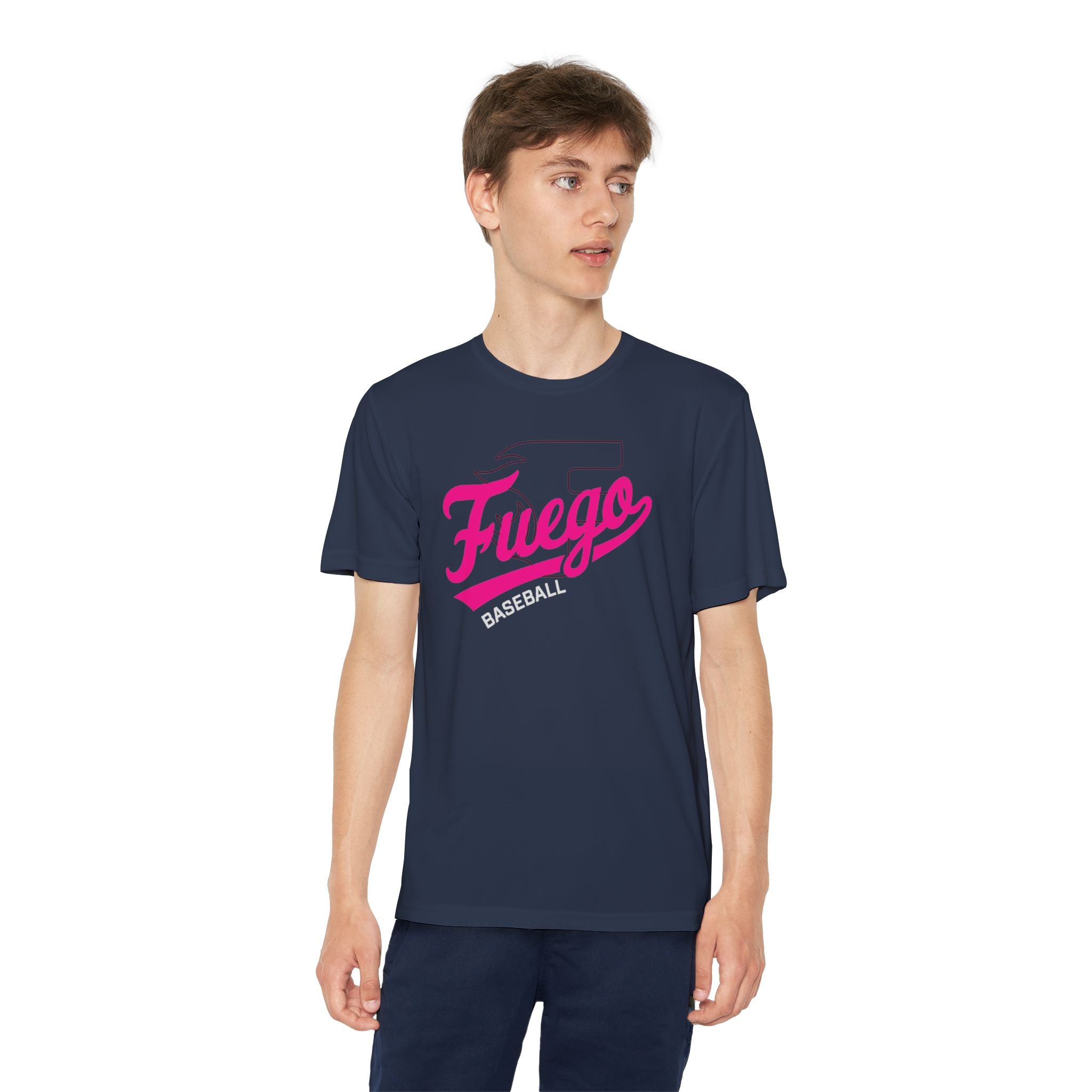 Youth: Think Pink - Fuego "Cursive" Logo - Performance Tee