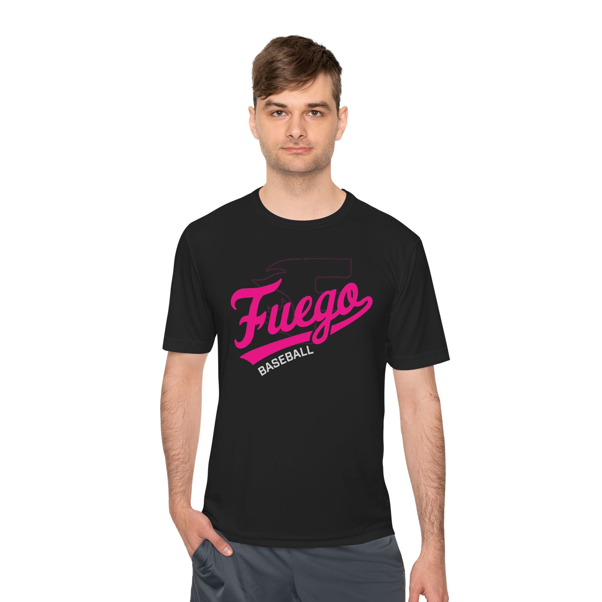 Adult: Think Pink - Fuego "Cursive" Logo - Performance Tee