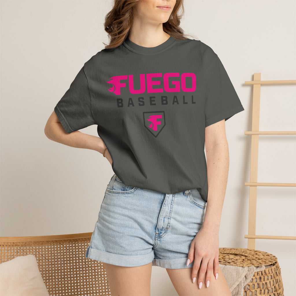 Adult: Think Pink - Fuego Wordmark Logo with Home Plate — Vintage Athletic Tee