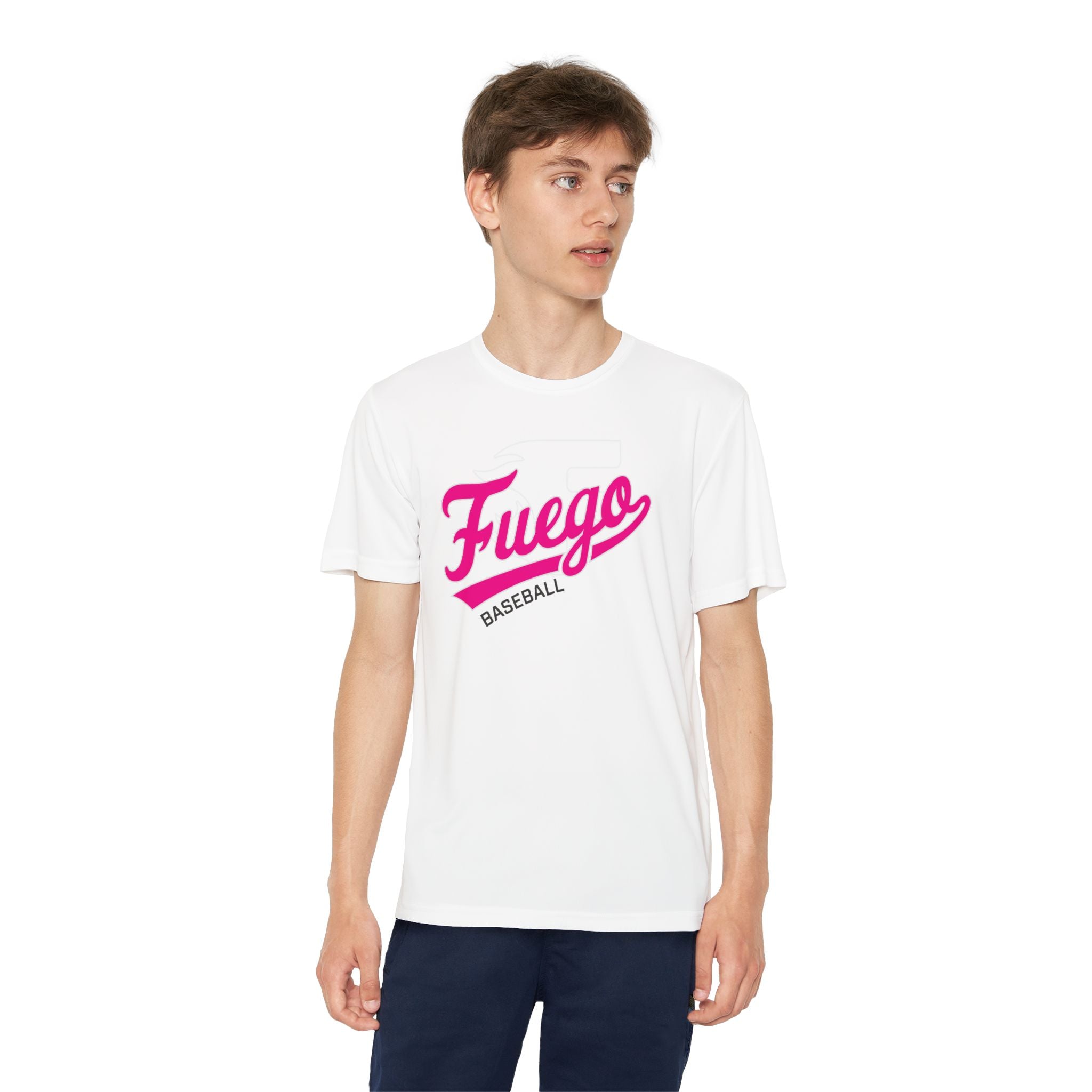 Youth: Think Pink - Fuego "Cursive" Logo - Performance Tee