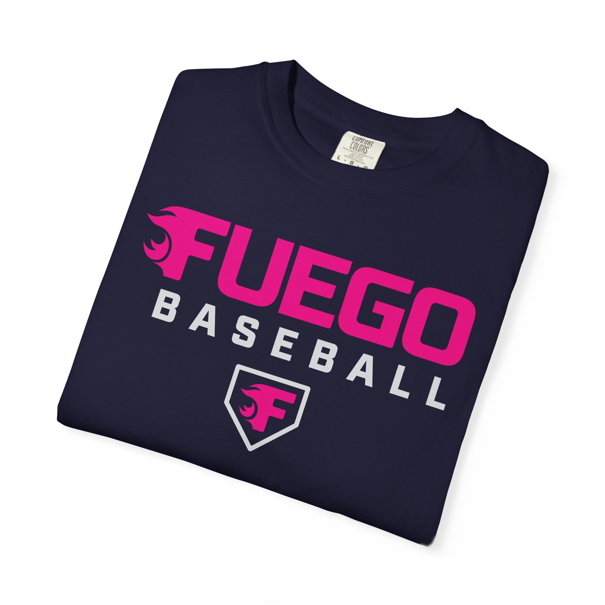 Adult: Think Pink - Fuego Wordmark Logo with Home Plate — Vintage Athletic Tee