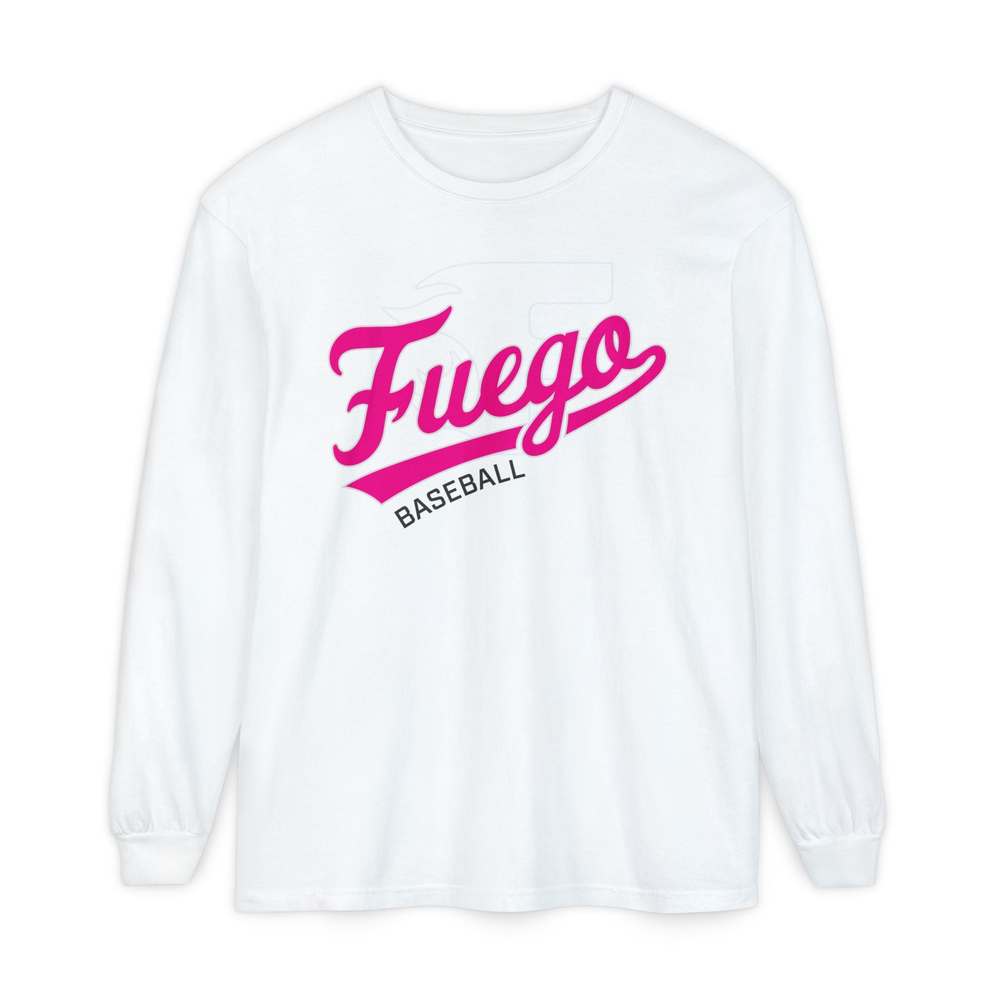 Adult: Think Pink - Fuego Cursive Logo - Long Sleeve Tee