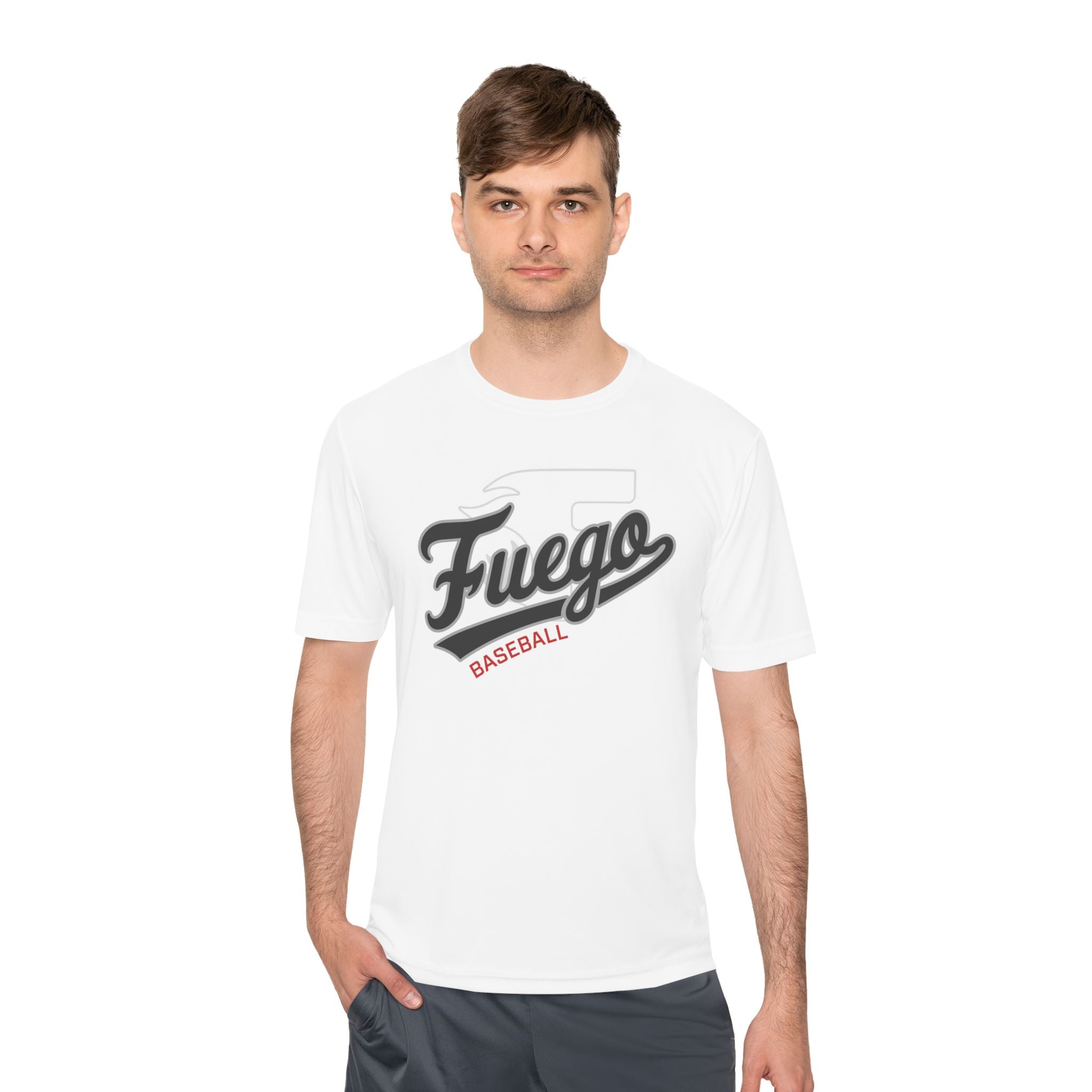 Adult: Fuego "Cursive" Logo Performance Tee (Light)