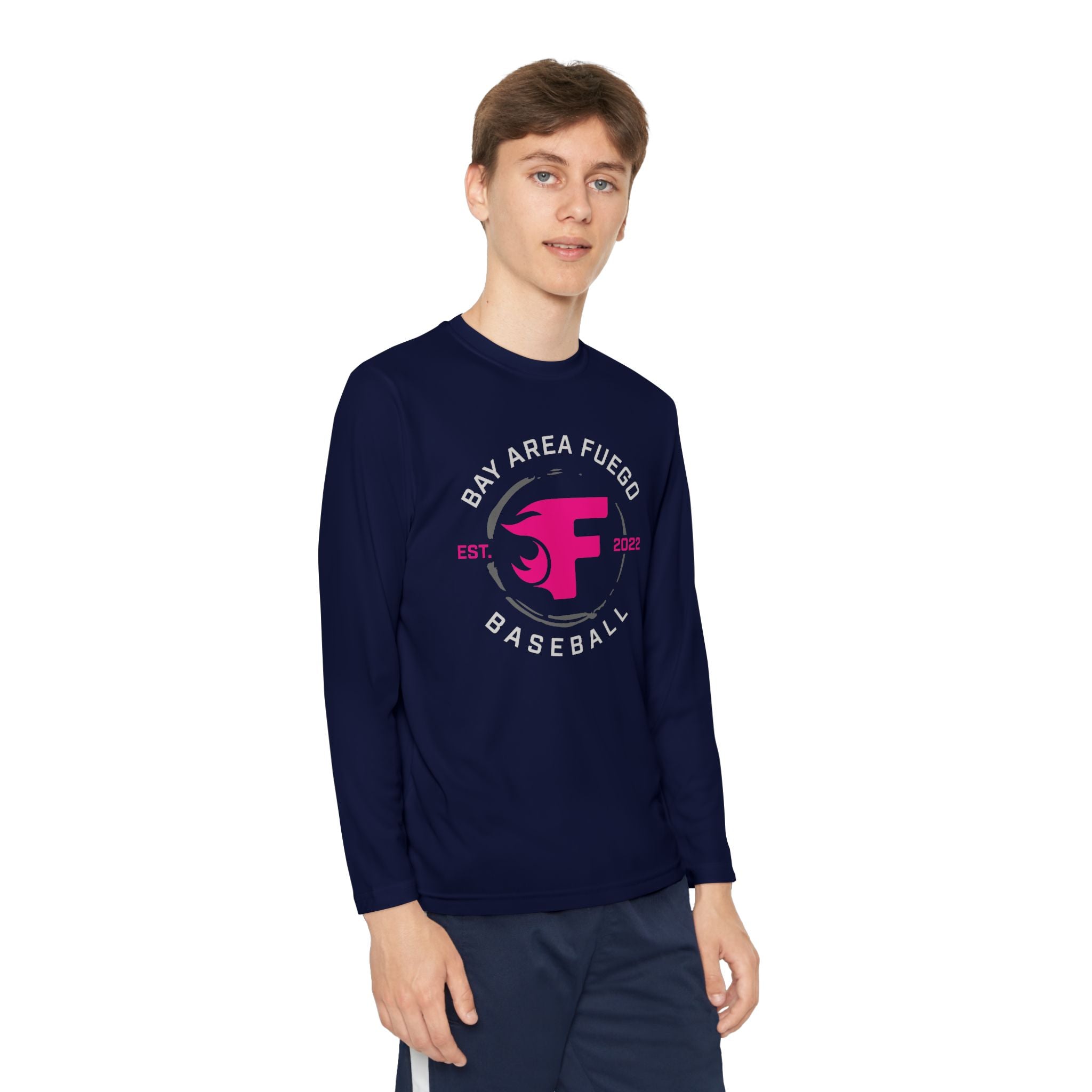 Youth: Think Pink - Fuego "Circle" Logo - Long Sleeve Tech Tee