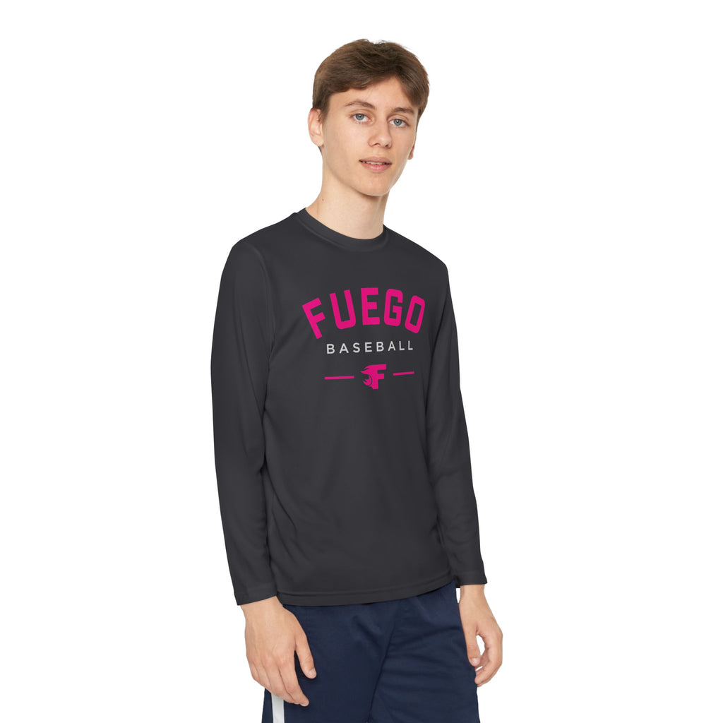Youth: Think Pink - Fuego "Round" Logo - Long Sleeve Tech Tee