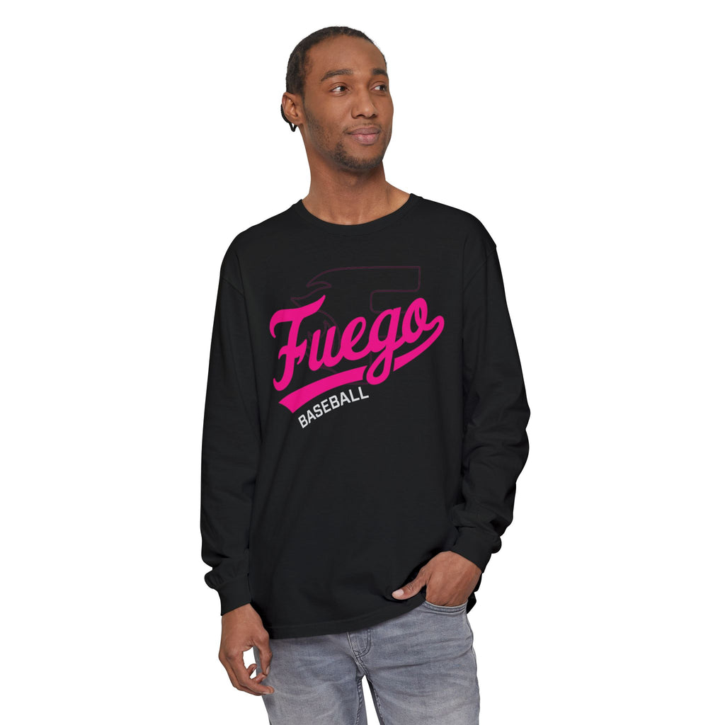Adult: Think Pink - Fuego Cursive Logo - Long Sleeve Tee