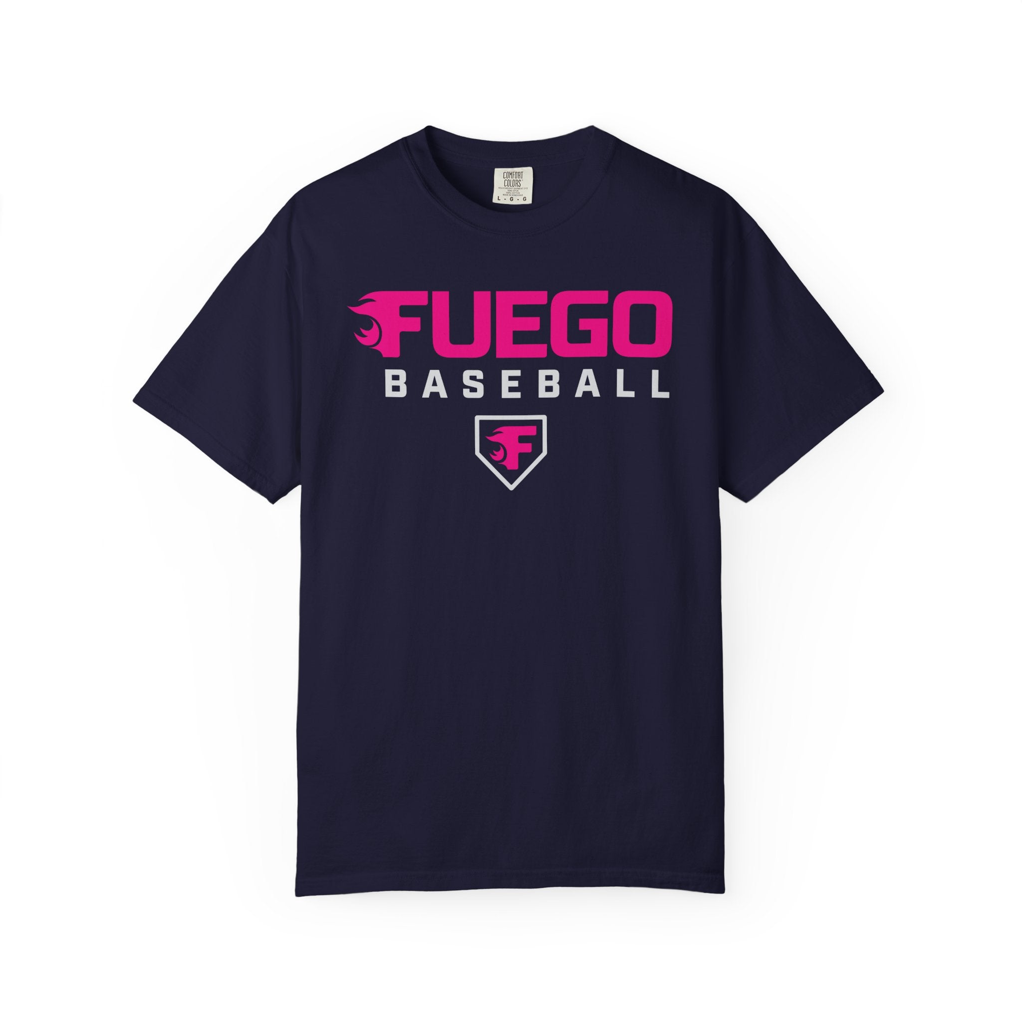 Adult: Think Pink - Fuego Wordmark Logo with Home Plate — Vintage Athletic Tee
