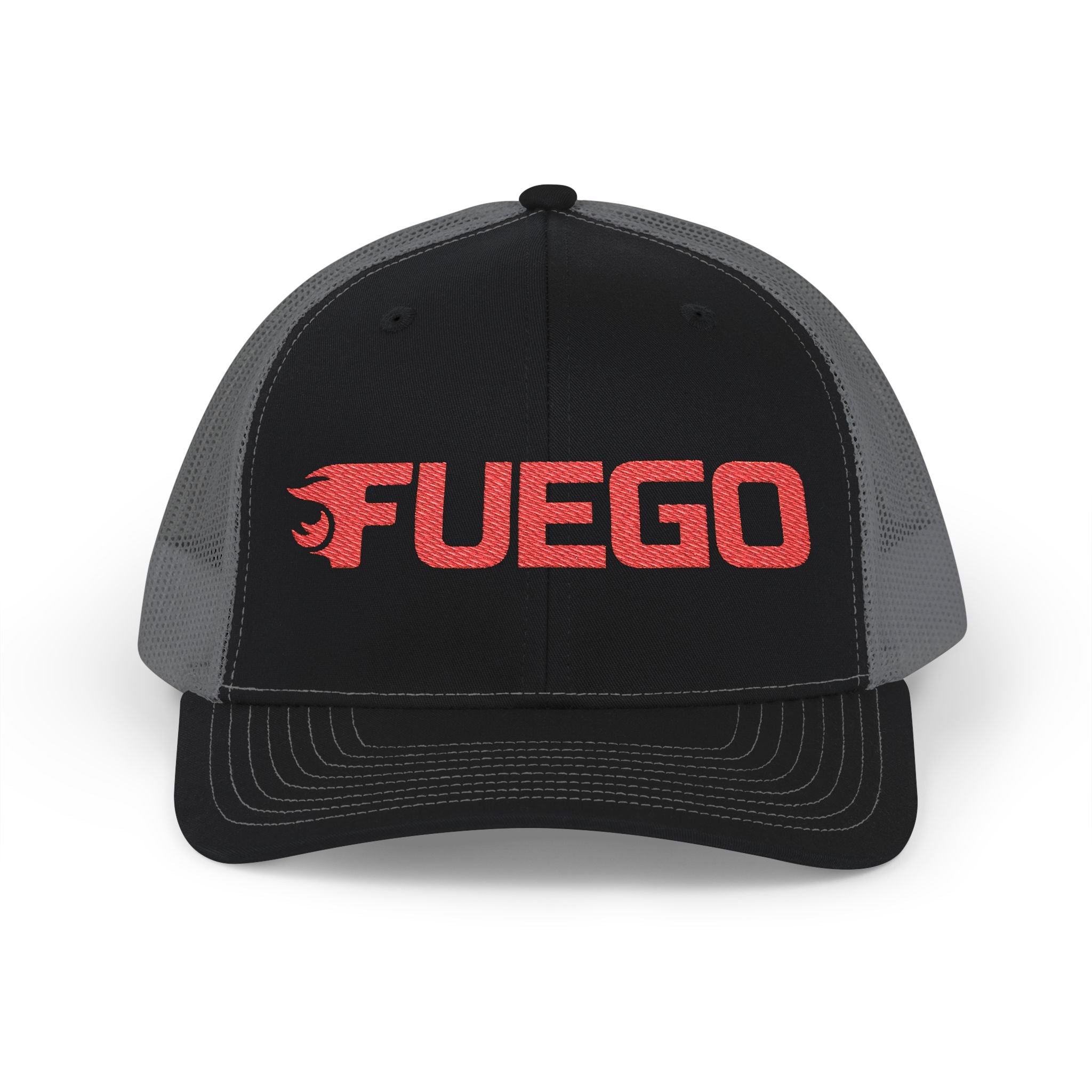 Fuego Orange Wordmark Trucker Cap — Snapback Hat