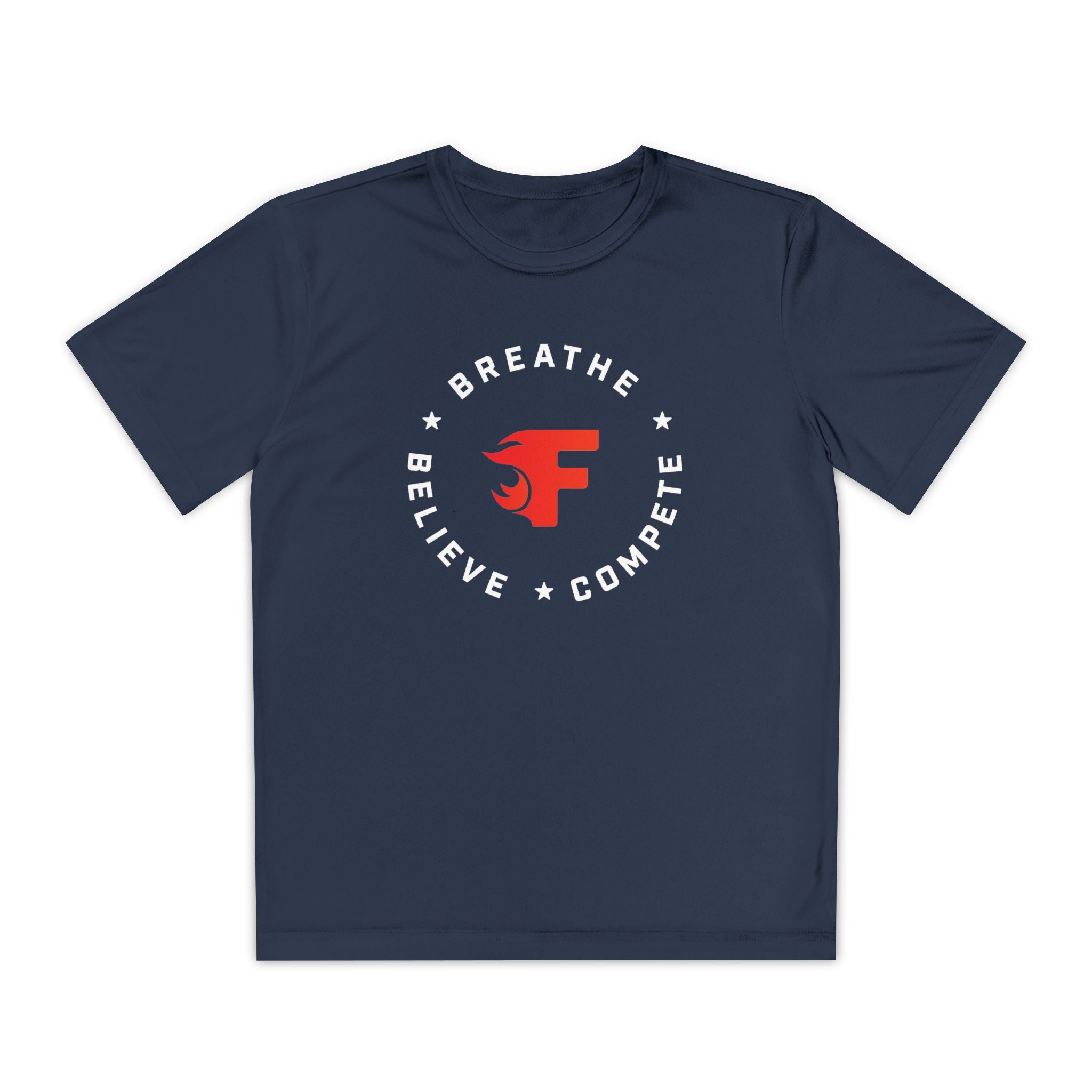 Youth: Breathe. Believe. Compete. Performance Tee (Dark)