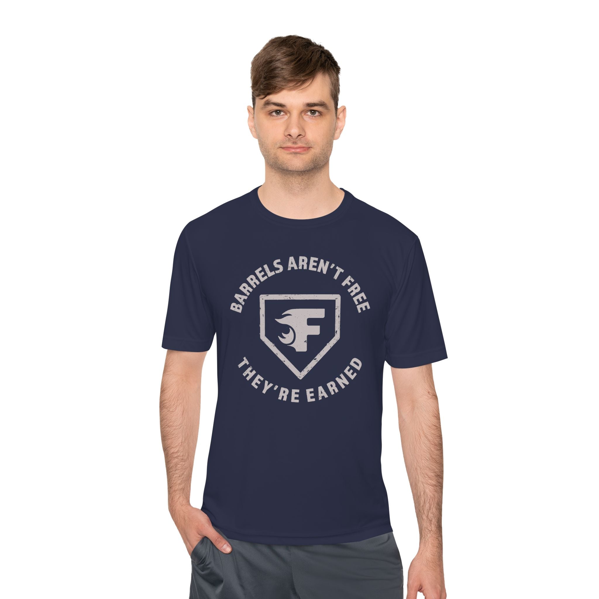Adult: Barrels Aren't Free Performance Tee (Dark)