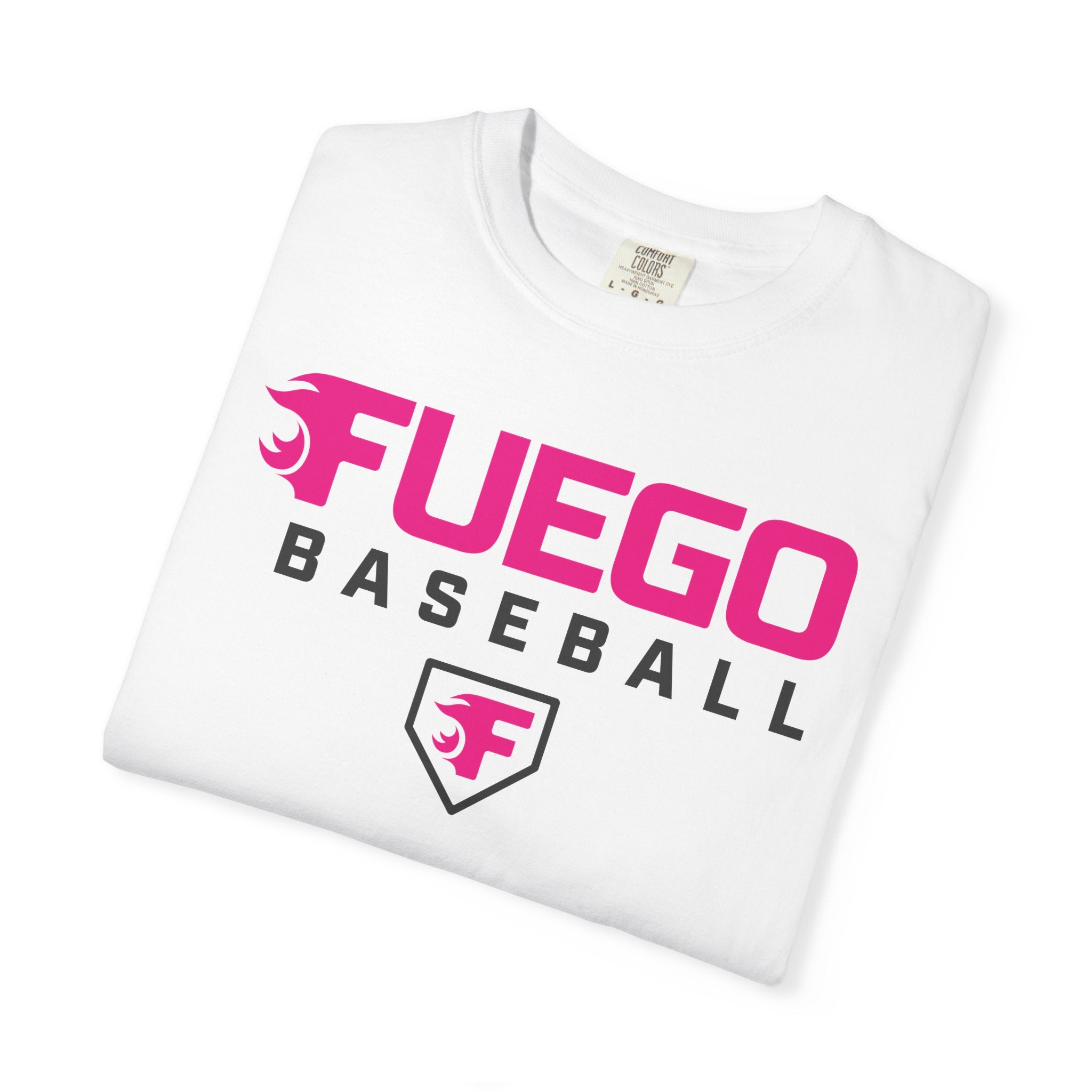 Adult: Think Pink - Fuego Wordmark Logo with Home Plate — Vintage Athletic Tee
