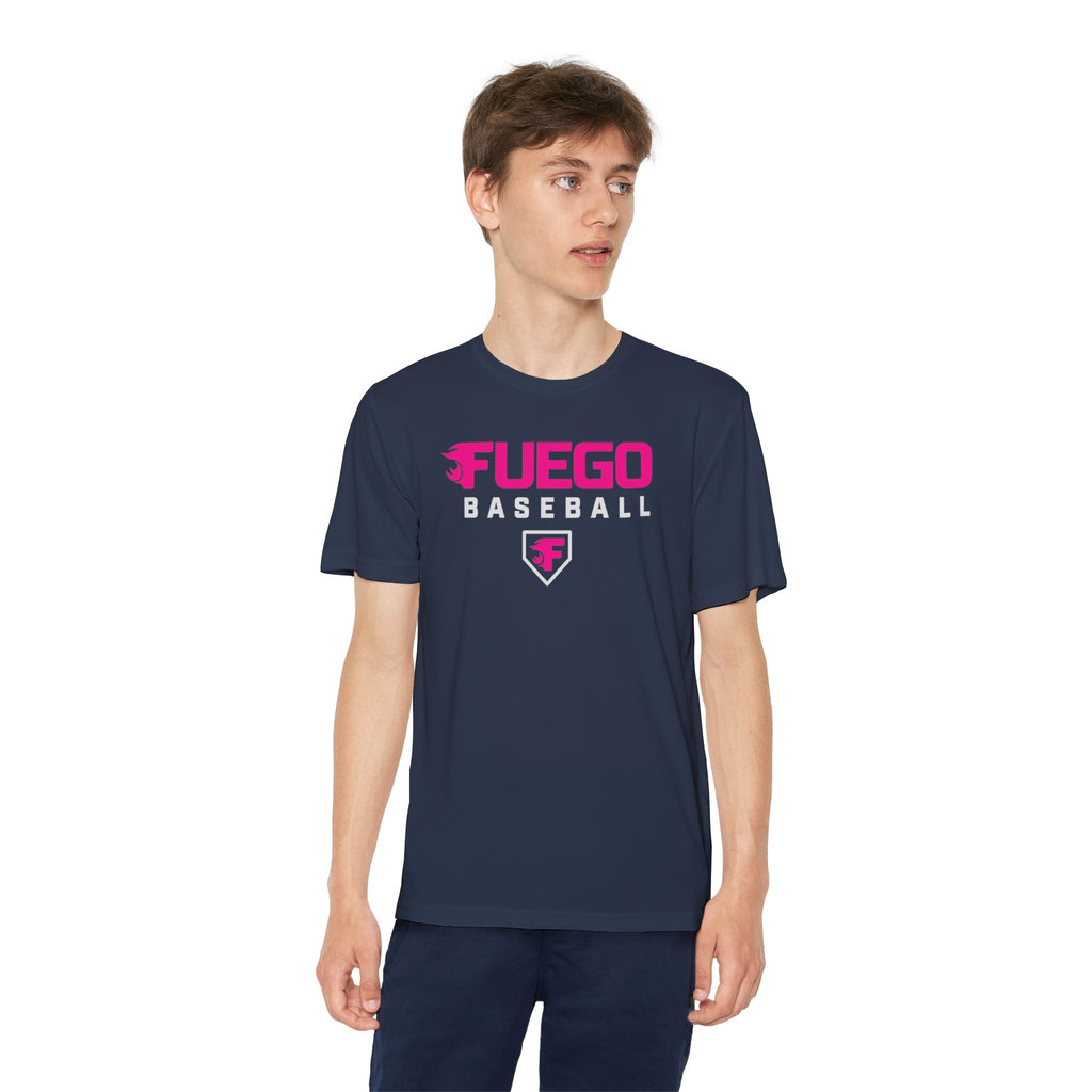 Youth: Think Pink - Fuego Baseball Logo - Performance Tee