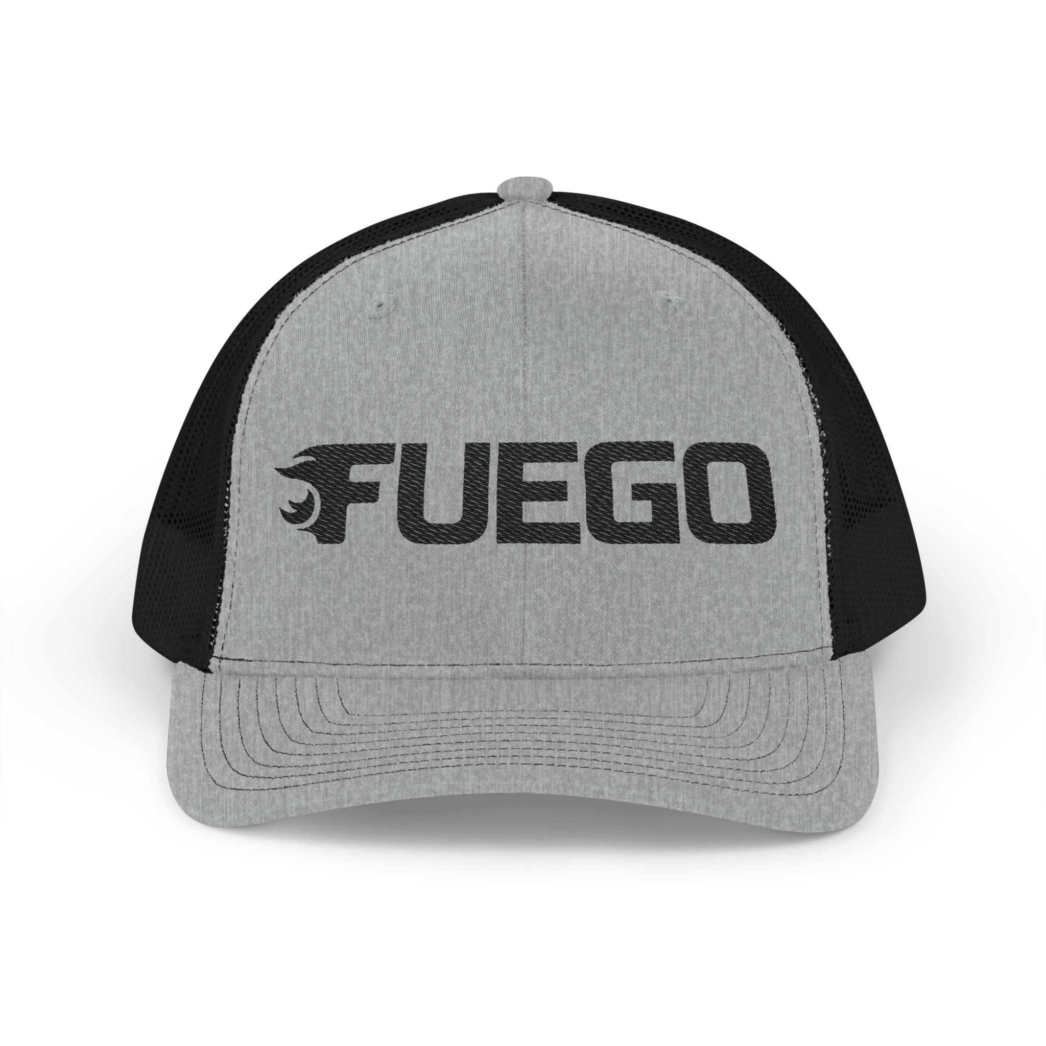 Fuego Black Wordmark Trucker Cap — Snapback Hat