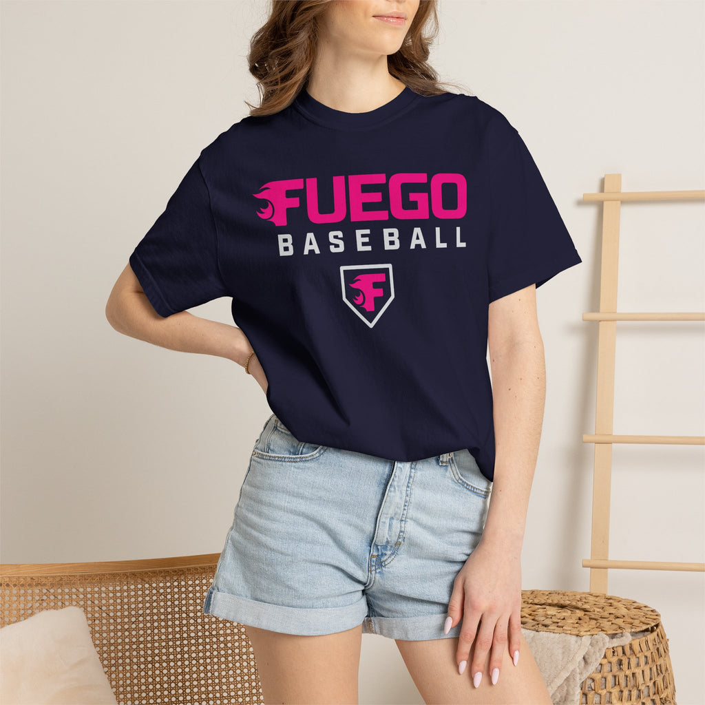 Adult: Think Pink - Fuego Wordmark Logo with Home Plate — Vintage Athletic Tee