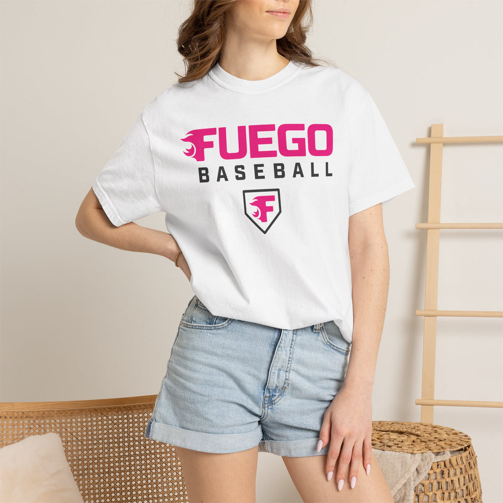 Adult: Think Pink - Fuego Wordmark Logo with Home Plate — Vintage Athletic Tee
