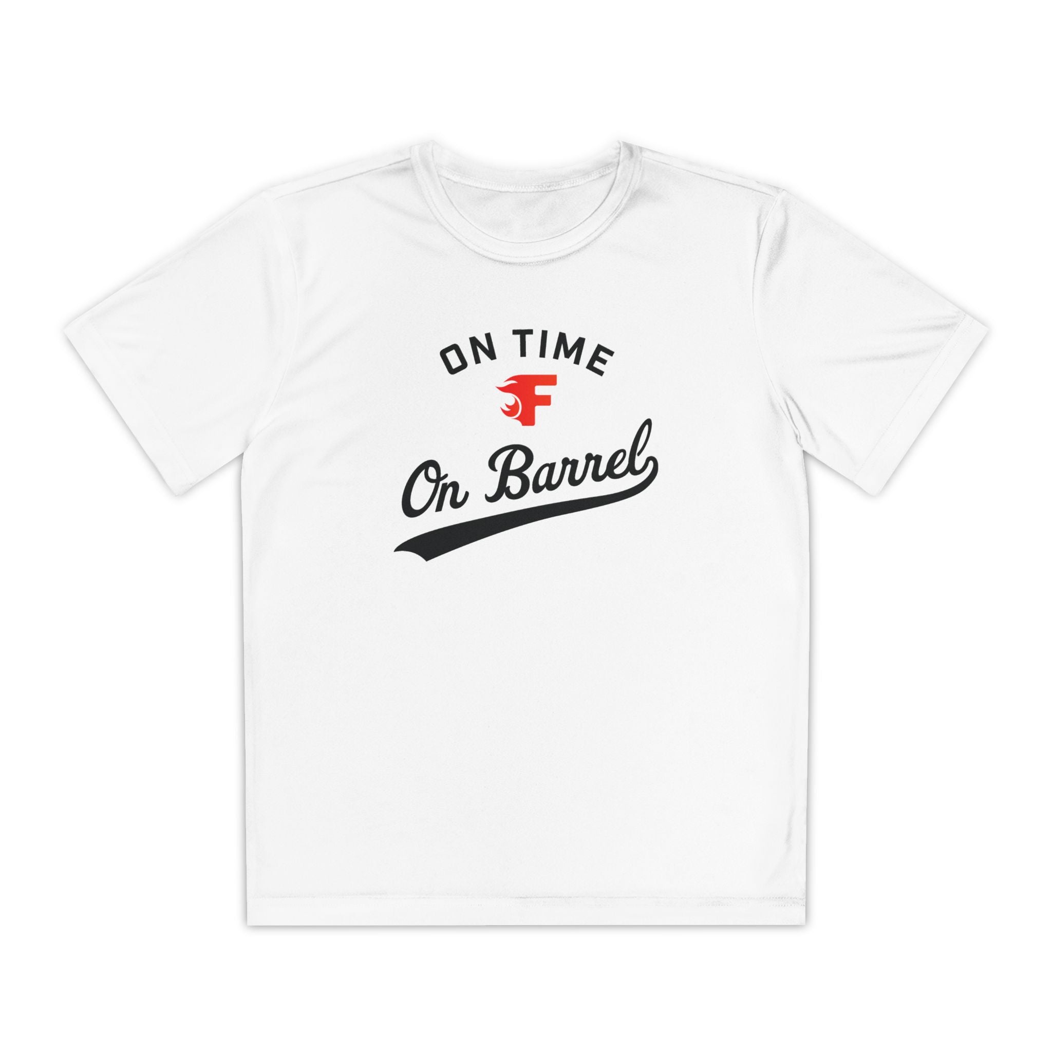 Youth: On Time - On Barrel Logo Performance Tee (Light)