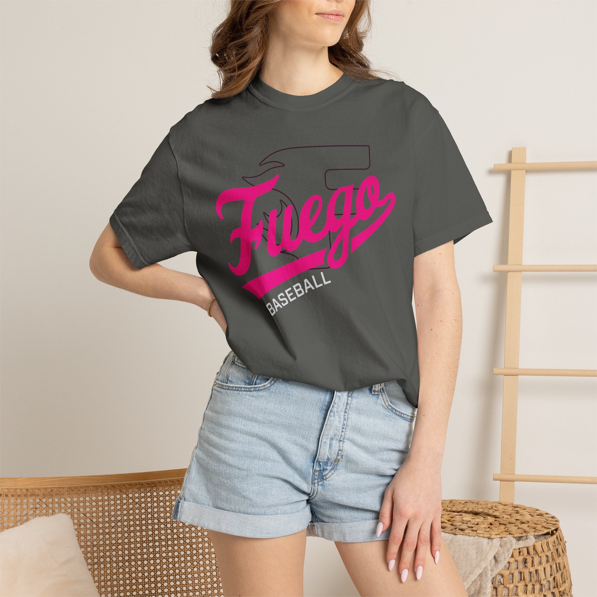 Adult: Think Pink - Fuego "Cursive" Logo - Vintage Athletic Tee
