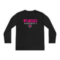 Youth: Think Pink - Fuego Baseball Logo - Long Sleeve Tech Tee