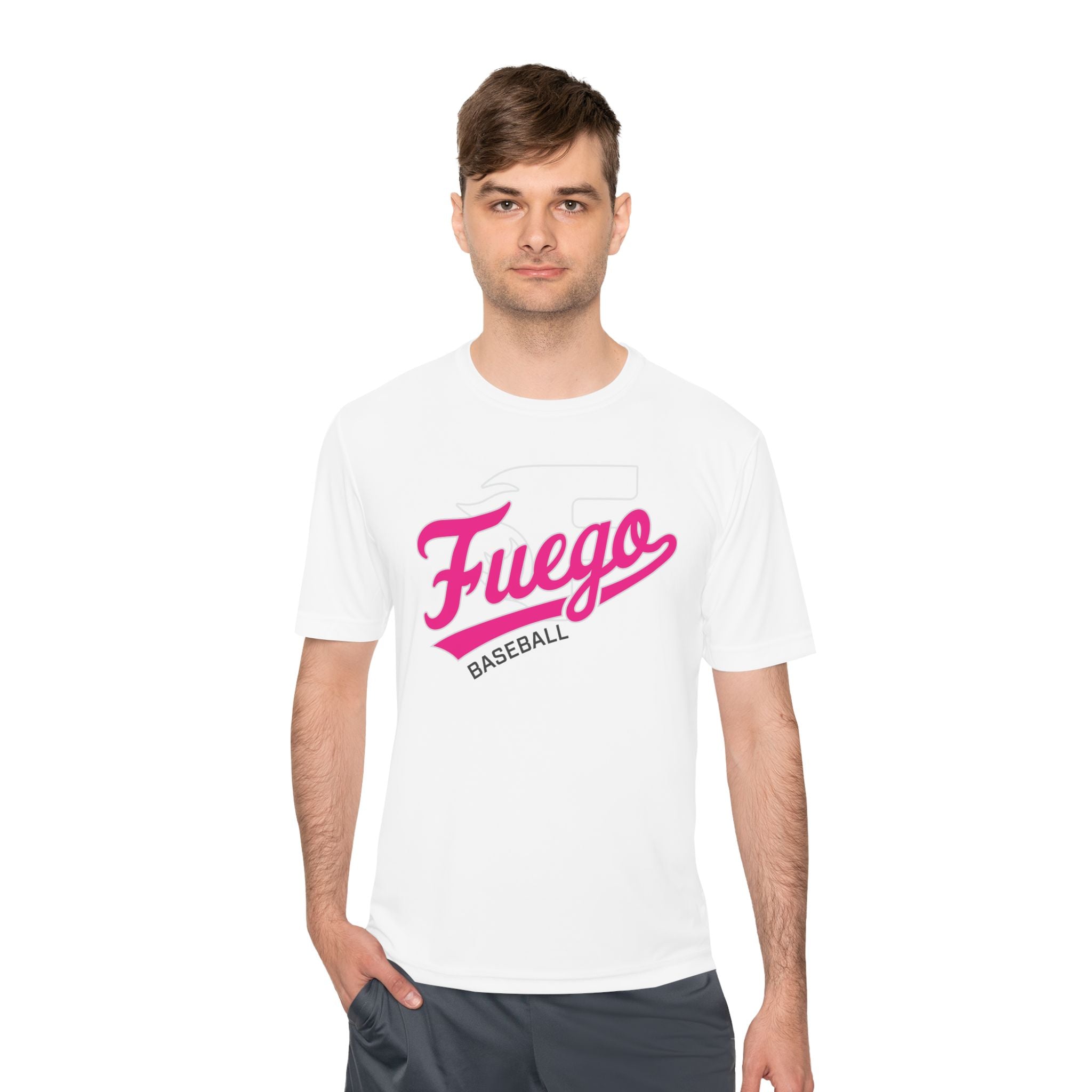 Adult: Think Pink - Fuego "Cursive" Logo - Performance Tee