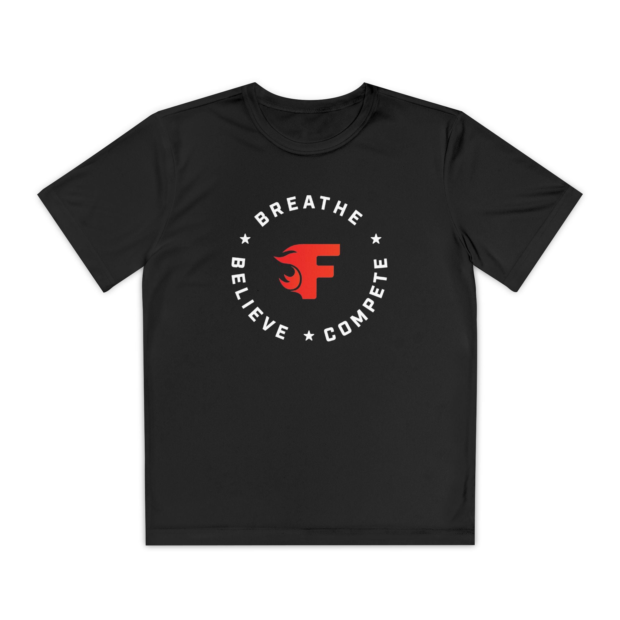 Youth: Breathe. Believe. Compete. Performance Tee (Dark)