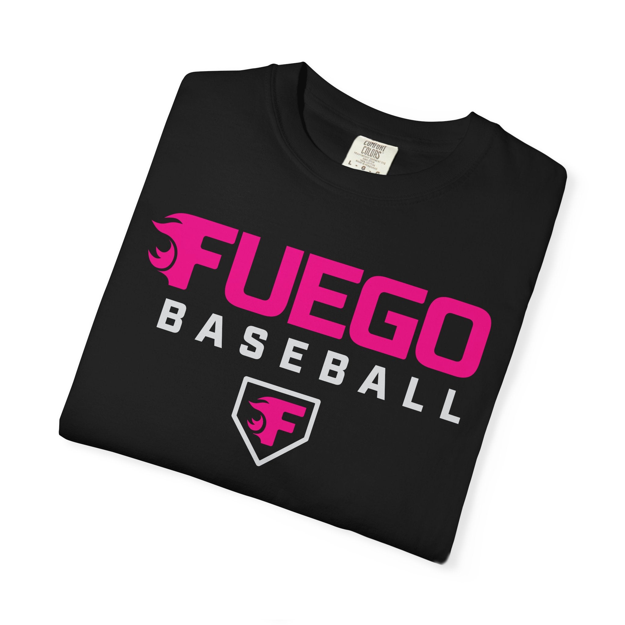 Adult: Think Pink - Fuego Wordmark Logo with Home Plate — Vintage Athletic Tee
