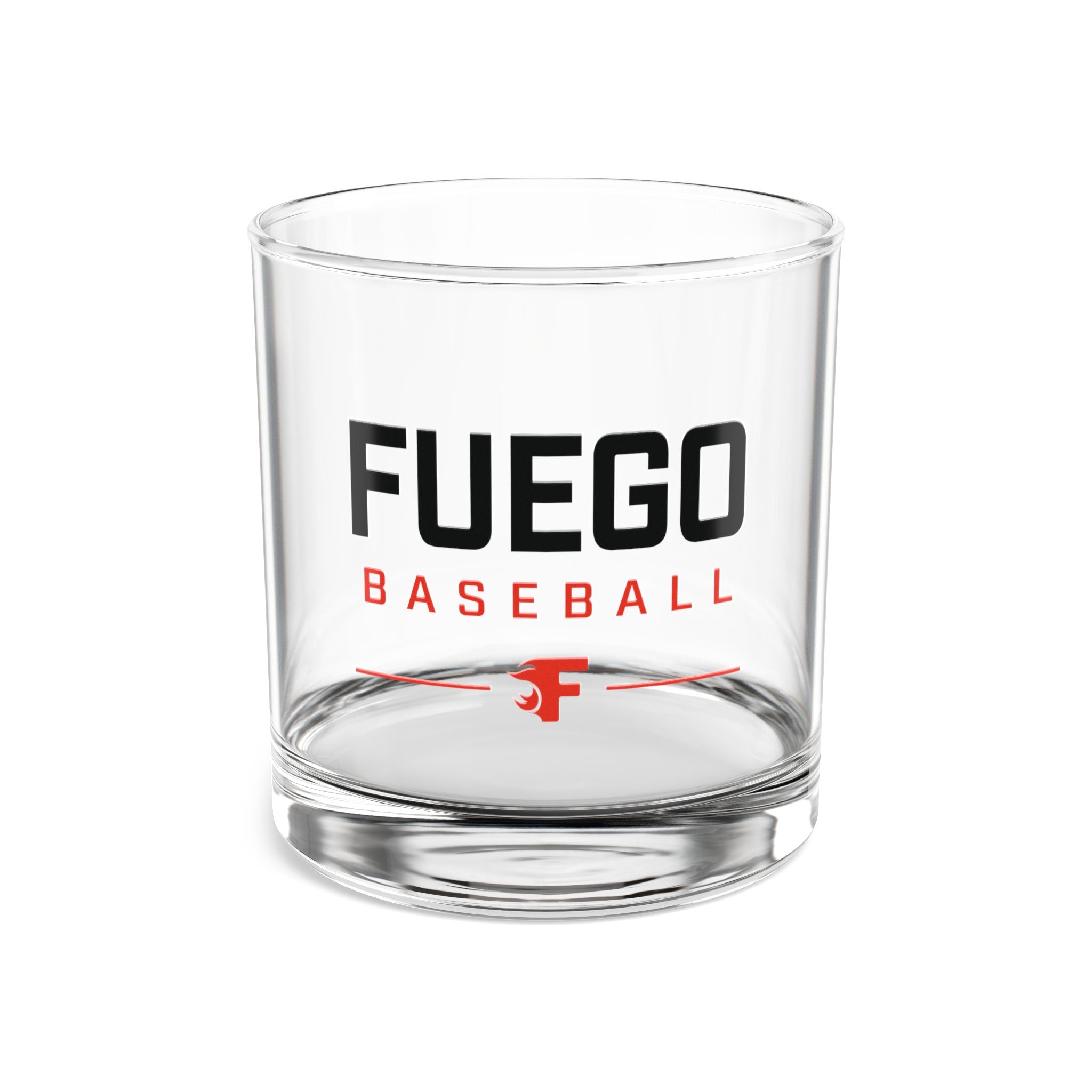 10oz Rocks Glass with Red Falcon Shield Logo — Whiskey & Cocktail Tumbler