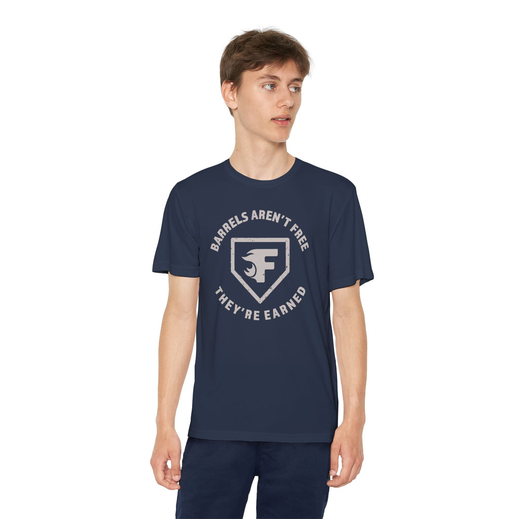 Youth: Barrels Aren't Free Performance Tee (Dark)